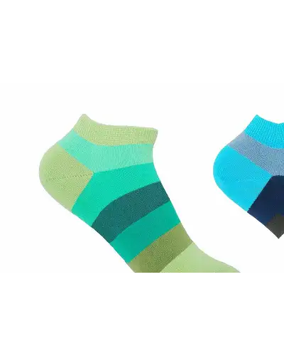 Women PEPER HAROW Block Stripe Womens Trainer Socks Bundle - Earth Aqua £17.00