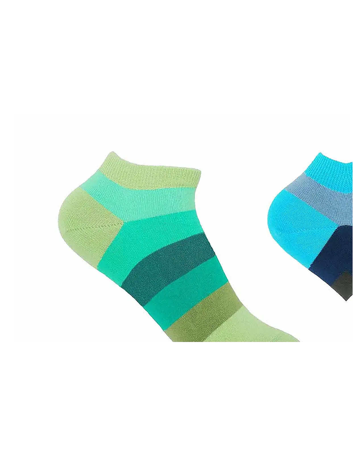 Women PEPER HAROW Block Stripe Womens Trainer Socks Bundle - Earth Aqua £17.00