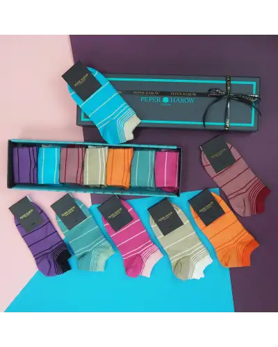 Women PEPER HAROW Retro Stripe WomenS Trainer Socks Gift Box £63.00