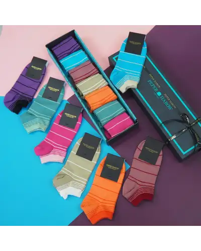 Women PEPER HAROW Retro Stripe WomenS Trainer Socks Gift Box £63.00