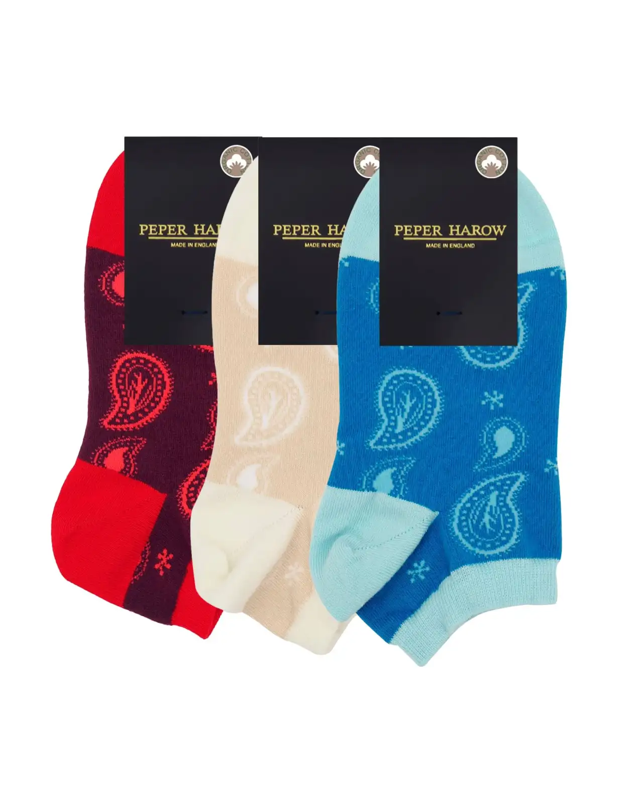 Women PEPER HAROW WomenS Paisley Trainer Socks Bundle - Organic £27.00