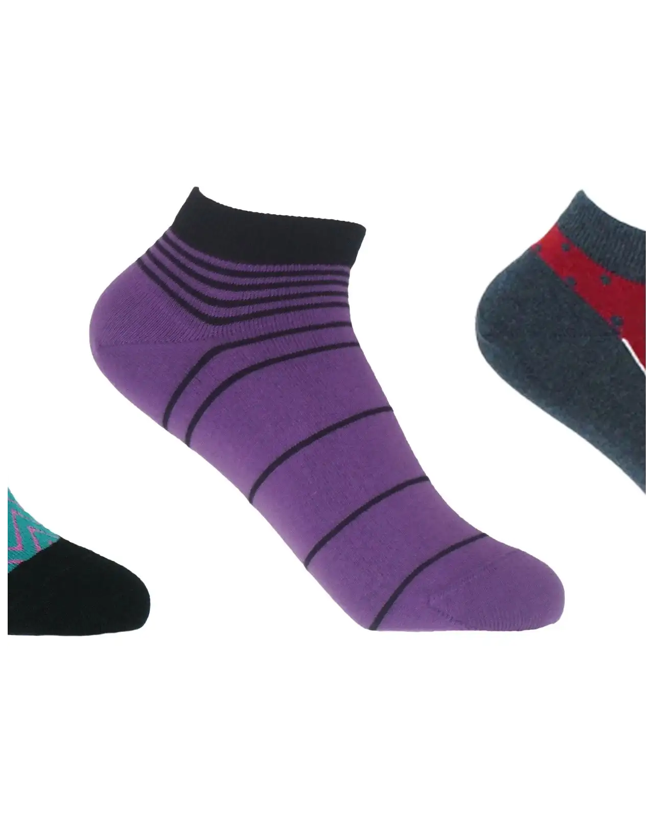 Women PEPER HAROW Womens Trainer Sock Bundle - Zigzag Retro Polka £25.00