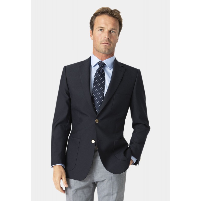 Jackets Brook Taverner Regular Fit Henley Navy Wool Blend Blazer £152.00