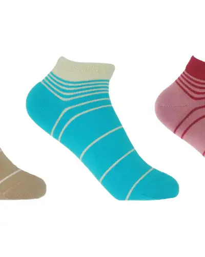 Women PEPER HAROW Retro Womens Trainer Socks Bundle - Beige Blue Musk £25.00