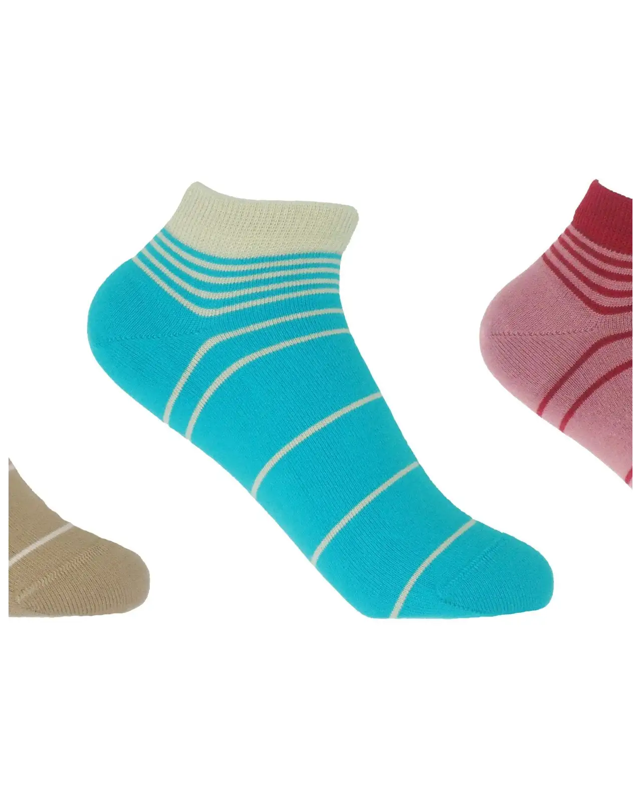 Women PEPER HAROW Retro Womens Trainer Socks Bundle - Beige Blue Musk £25.00