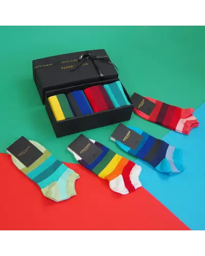 Women PEPER HAROW Block Stripe WomenS Trainer Socks Gift Box £36.00