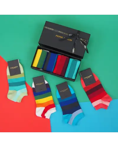 Women PEPER HAROW Block Stripe WomenS Trainer Socks Gift Box £36.00