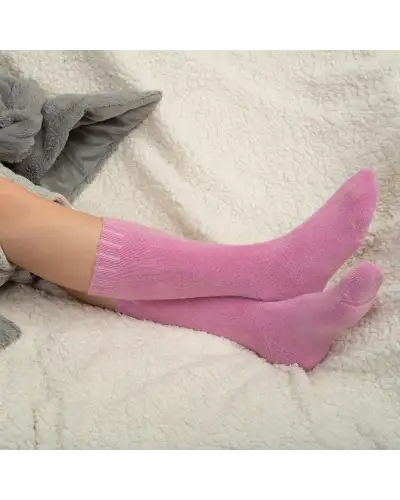 Women PEPER HAROW Ribbed Cuff Womens Bed Socks - Pink £15.00