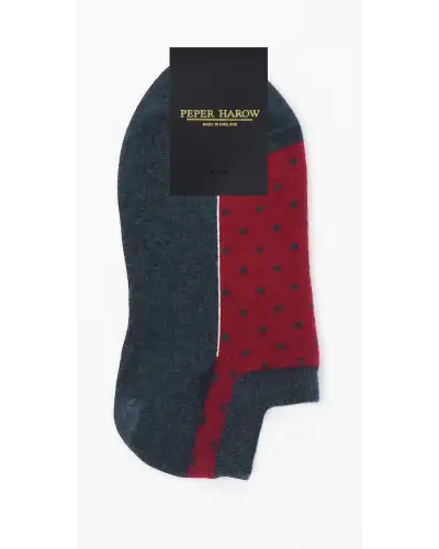 Women PEPER HAROW Polka Womens Organic Trainer Socks Bundle - Berry Denim £17.00