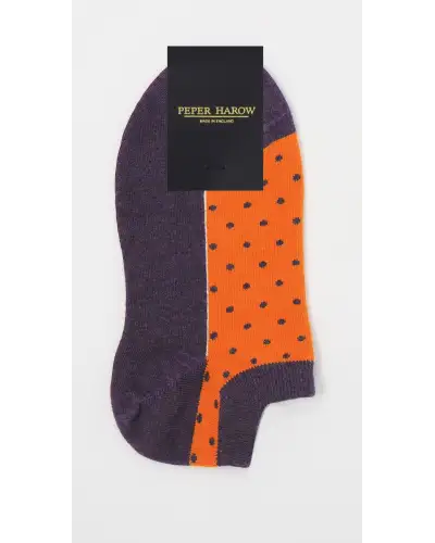 Women PEPER HAROW Block Stripe Polka Organic Womens Trainer Socks Bundle - Fire Berry £17.00