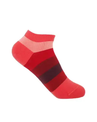 Women PEPER HAROW Block Stripe Polka Organic Womens Trainer Socks Bundle - Fire Berry £17.00