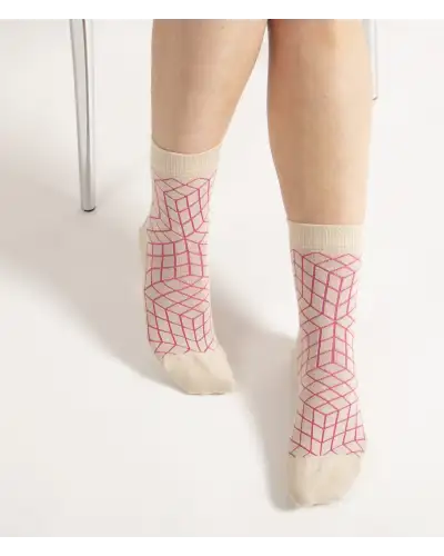 Women PEPER HAROW Puzzle Womens Socks - Beige £15.00