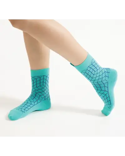 Women PEPER HAROW Puzzle Womens Socks - Teal £15.00