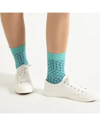 Women PEPER HAROW Puzzle Womens Socks - Teal £15.00