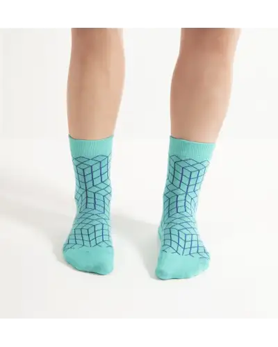 Women PEPER HAROW Puzzle Womens Socks - Teal £15.00