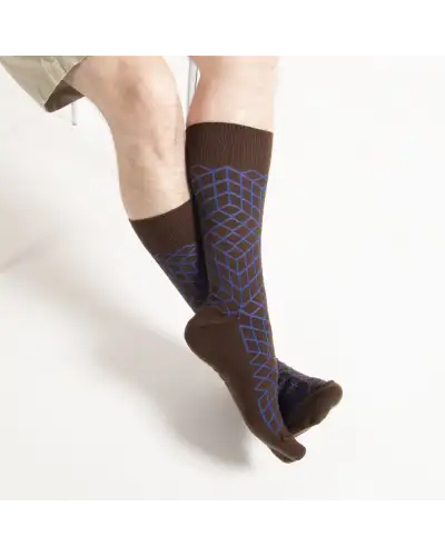 Men PEPER HAROW Puzzle Mens Socks - Brown £16.00