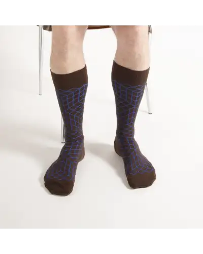 Men PEPER HAROW Puzzle Mens Socks - Brown £16.00