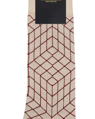 Men PEPER HAROW Puzzle Mens Socks - Cream £16.00