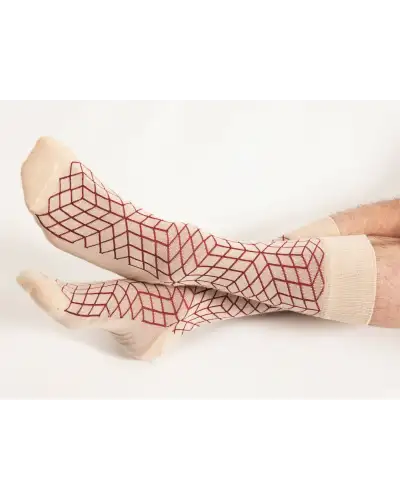 Men PEPER HAROW Puzzle Mens Socks - Cream £16.00
