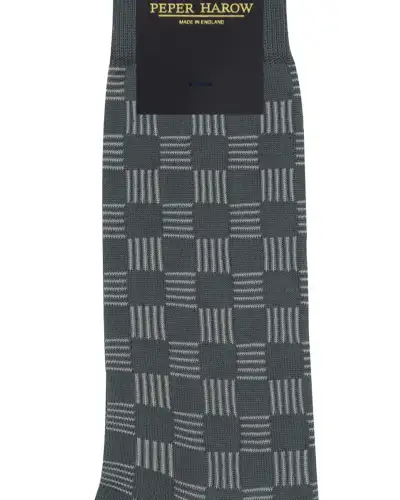 Men PEPER HAROW Battenberg Mens Socks - Grey £16.00