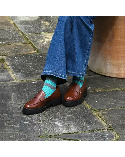 Women PEPER HAROW Old School Womens Socks - Teal £15.00