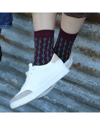 Women PEPER HAROW Beads Womens Socks - Maroon £15.00