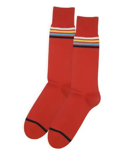 Men PEPER HAROW Mix Tape Mens Socks - Orange £16.00