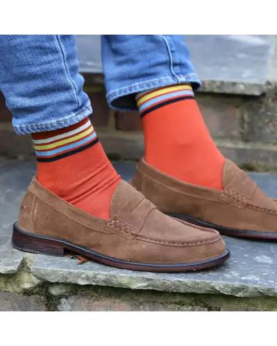 Men PEPER HAROW Mix Tape Mens Socks - Orange £16.00