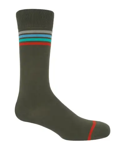 Men PEPER HAROW Mix Tape Mens Socks - Olive £16.00