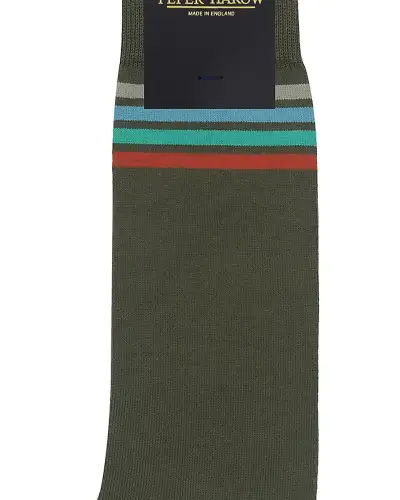 Men PEPER HAROW Mix Tape Mens Socks - Olive £16.00