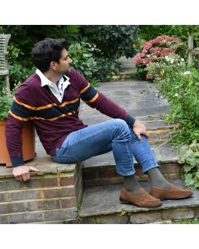 Men PEPER HAROW Mix Tape Mens Socks - Olive £16.00