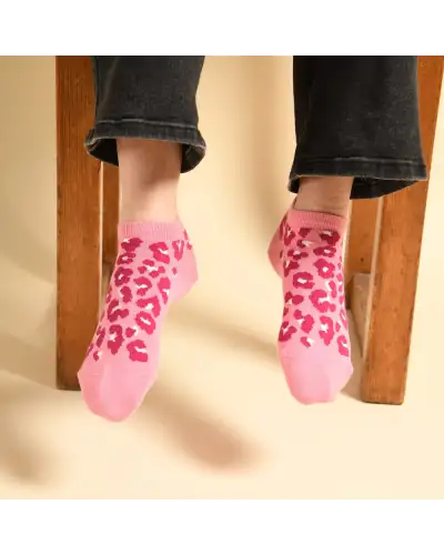 Women PEPER HAROW Leopard Womens Trainer Socks - Pink £11.00