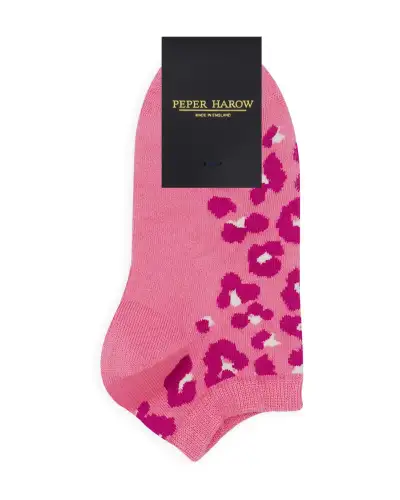 Women PEPER HAROW Leopard Womens Trainer Socks - Pink £11.00
