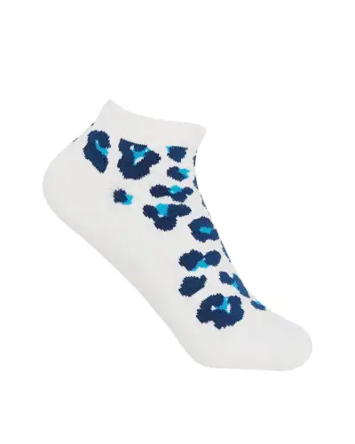 Women PEPER HAROW Leopard Womens Trainer Socks - White £11.00