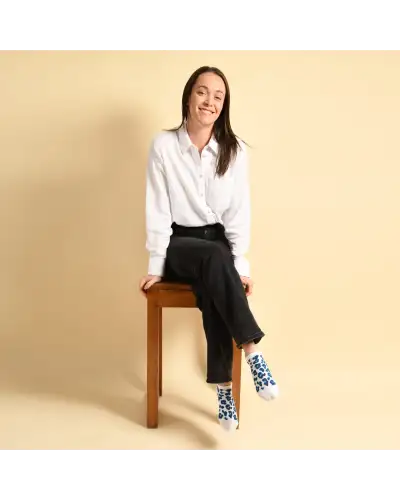 Women PEPER HAROW Leopard Womens Trainer Socks - White £11.00