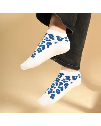 Women PEPER HAROW Leopard Womens Trainer Socks - White £11.00