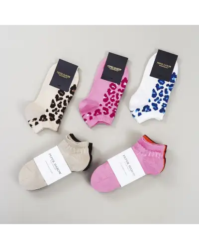 Women PEPER HAROW Leopard Womens Trainer Socks - White £11.00