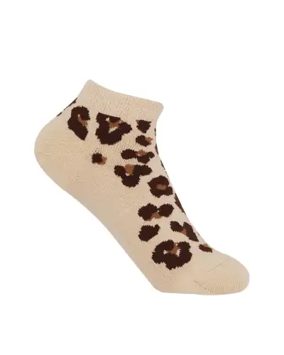 Women PEPER HAROW Leopard Womens Trainer Socks - Brown £11.00