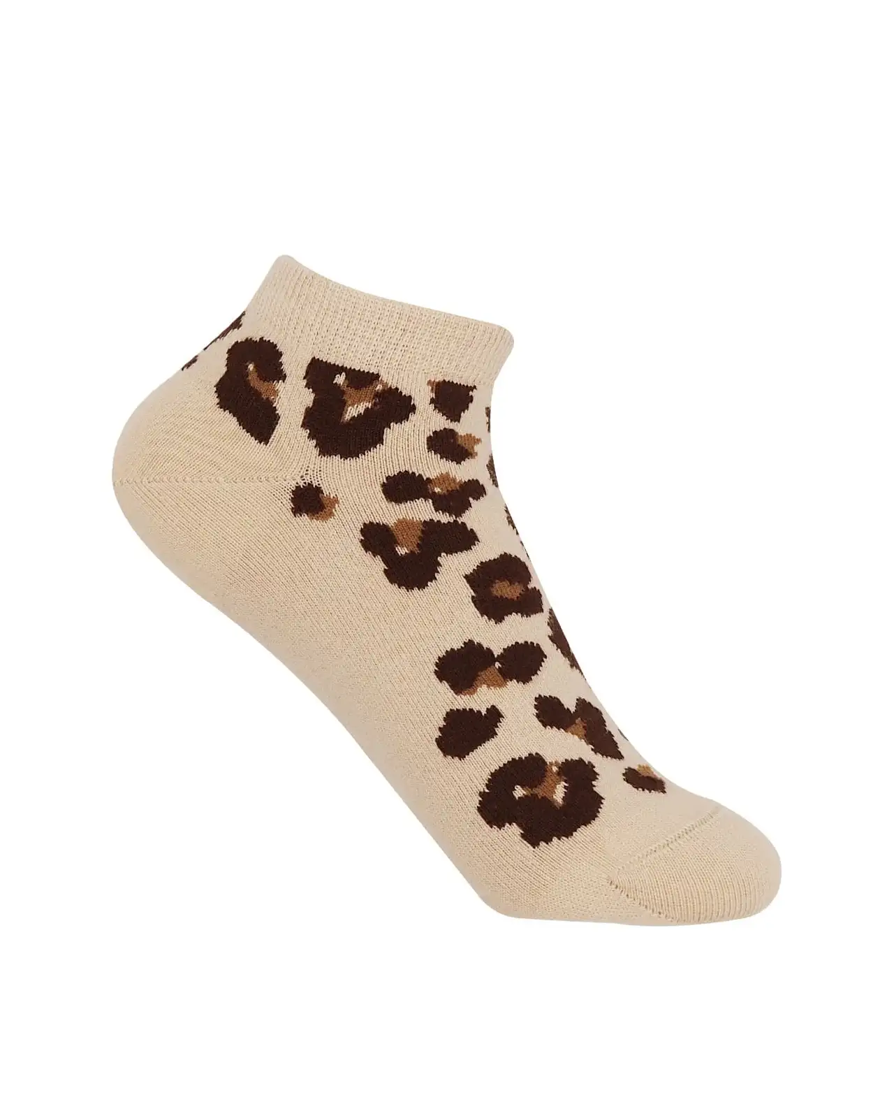 Women PEPER HAROW Leopard Womens Trainer Socks - Brown £11.00