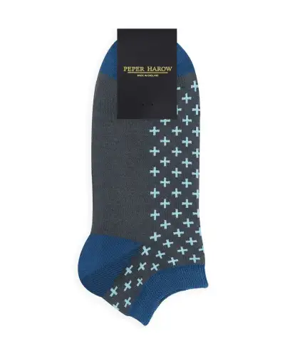 Men PEPER HAROW Crosslet Mens Trainer Socks - Grey £13.00