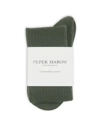Women PEPER HAROW Womens Wool Boot Socks - Olive £21.00