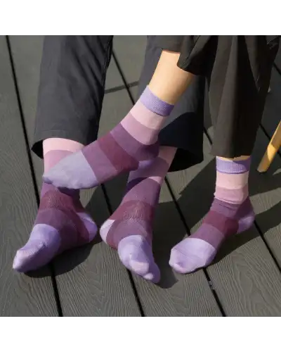 Women PEPER HAROW Block Stripe Womens Socks - Twilight £15.00