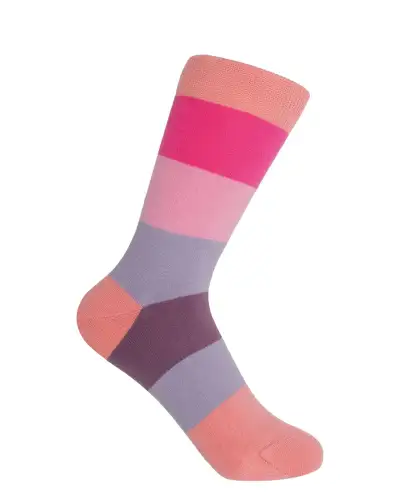 Women PEPER HAROW Block Stripe Womens Socks - Peony £15.00