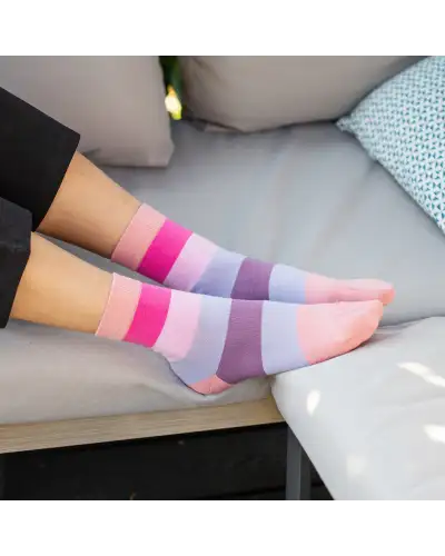 Women PEPER HAROW Block Stripe Womens Socks - Peony £15.00