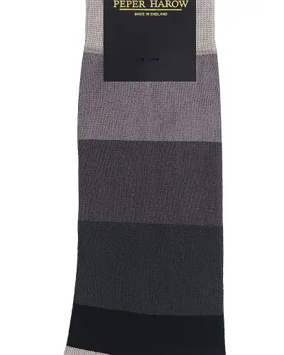 Men PEPER HAROW Block Stripe Mens Socks - Ash £16.00