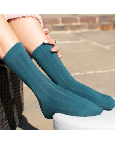 Women PEPER HAROW Indulgent Cashmere Womens Socks - Teal £18.00