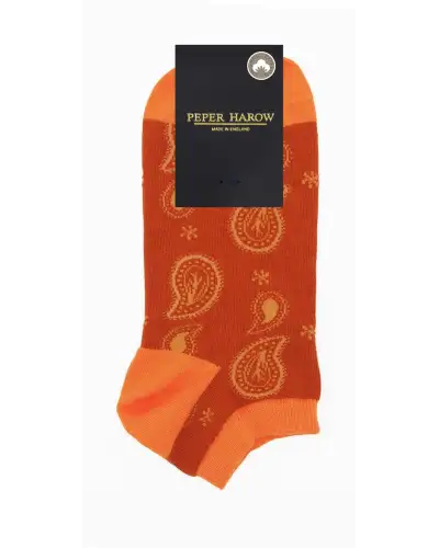 Men PEPER HAROW Paisley Mens Trainer Socks - Orange £14.00