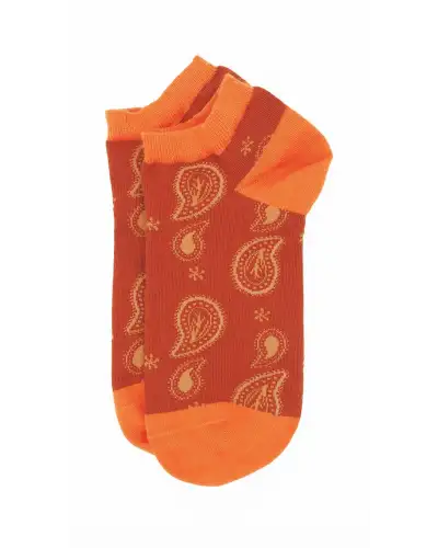 Men PEPER HAROW Paisley Mens Trainer Socks - Orange £14.00