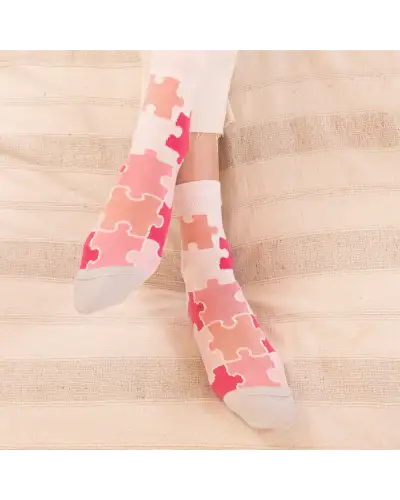 Women PEPER HAROW Jigsaw Womens Socks - Pink £15.00