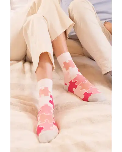 Women PEPER HAROW Jigsaw Womens Socks - Pink £15.00